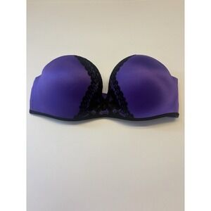 Victoria's Secret Bombshell Padded Strapless Super Push-up Bra Size 34B Purple